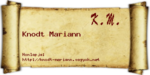 Knodt Mariann névjegykártya